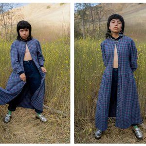 Vintage Blue Plaid Dress